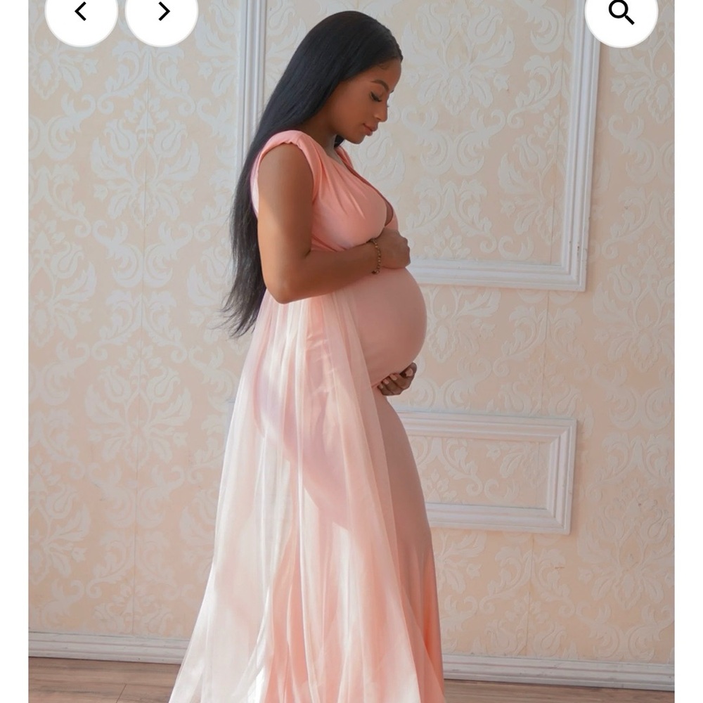 Elegant Pink Maternity Gown